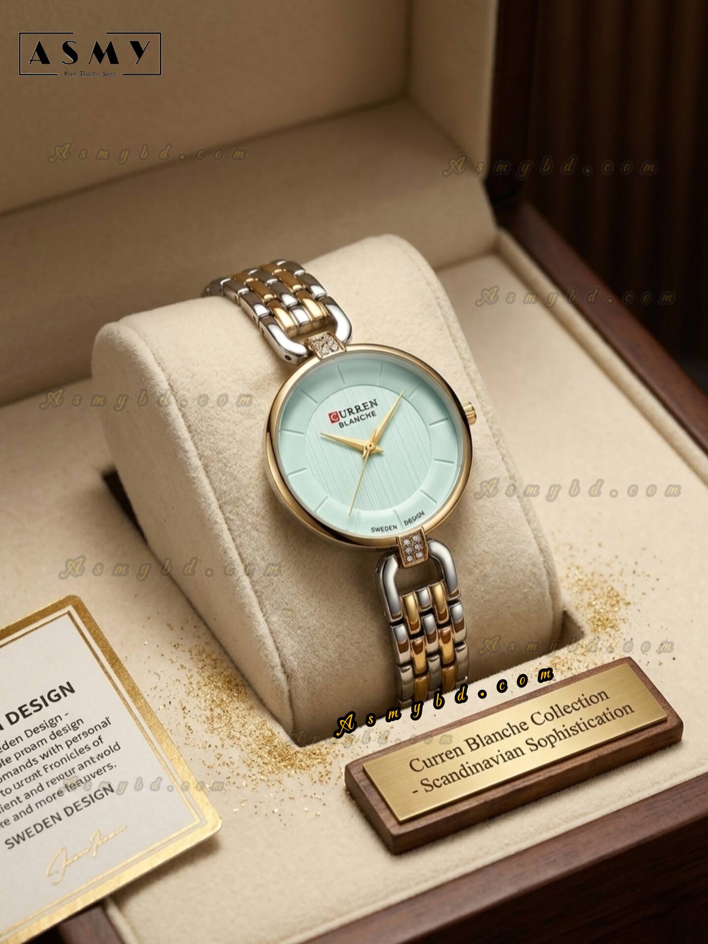 658822107_947929131320464_4442461171625621908_n CURREN 9052 Quartz Rhinestone Gift Charming Ladies Watch- Silver Golden - Image 1