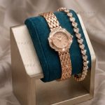 Premium Stylish Ladies Watch and Bracelet Set | Model-DRI 02 Rose