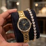 Premium Stylish Ladies Watch and Bracelet Set | Model- CK02 Golden Black