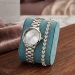 Premium Stylish Ladies Watch and Bracelet Set | Model- CK03 Silver