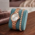 Premium Stylish Ladies Watch and Bracelet Set | Model- CK03 White Rose