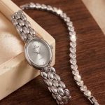 Ladies Stylish Watch and Bracelet Set | Model- MG7 Silver
