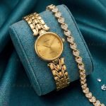 Ladies Stylish Watch and Bracelet Set | Model- CK04 Golden