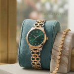 Ladies Stylish Watch and Bracelet Set | Model- GS013 Silver Green