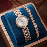Ladies Premium Stylish Watch and Bracelet Set | Model- GS020 Silver Rose