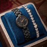 Ladies Premium Stylish Watch and Bracelet Set | Model- GS020 Black