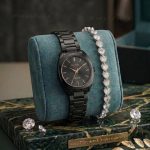 Ladies Premium Stylish Watch and Bracelet Set | Model- GS018 Black