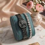 Ladies Premium Stylish Watch and Bracelet Set | Model- OL01 Black