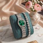 Ladies Premium Stylish Watch and Bracelet Set | Model- OL01 Silver Green