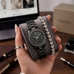 Ladies Premium Stylish Watch and Bracelet Set | Model- Ck09 Black