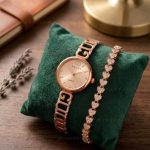 Ladies Premium Stylish Watch and Bracelet Set | Model- GS029 Rose Golden