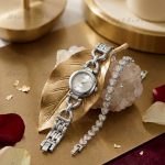 Ladies Premium Stylish Watch and Bracelet Set | Model- GS027 Silver