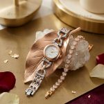 Ladies Premium Stylish Watch and Bracelet Set | Model- GS027 Silver Rose
