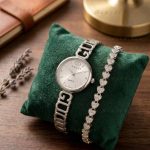 Ladies Premium Stylish Watch and Bracelet Set | Model- GS029 Silver