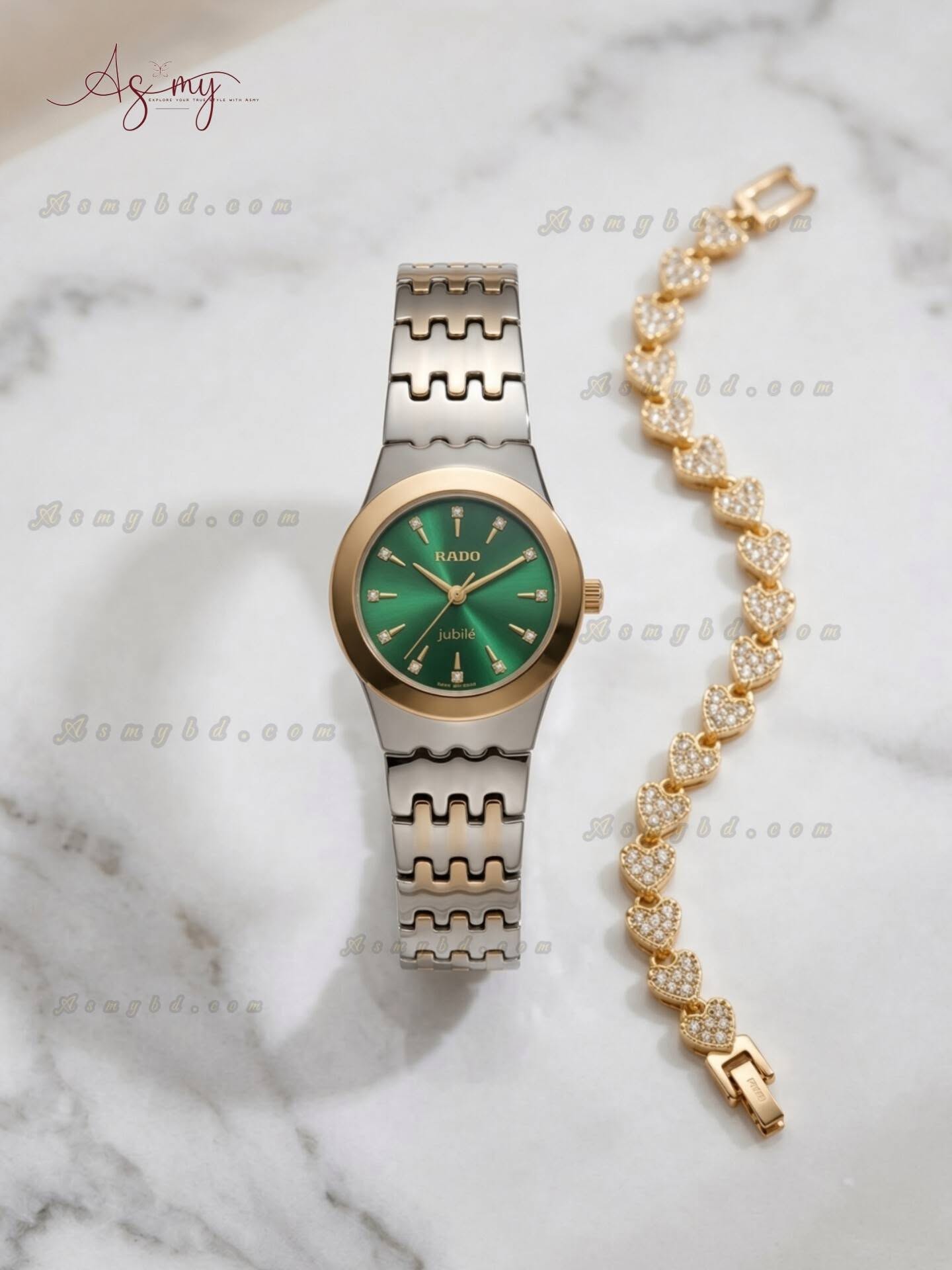 787524241_1072346662212043_6010539202750671853_n Exclusive Premium Watch For Girls | Model R13 Silver Green - Image 1
